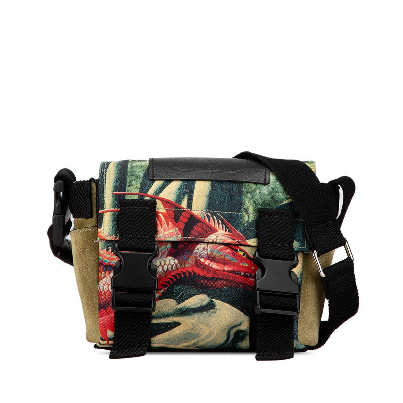 ヴァレンティノ DREAM ISLAND RED DRAGON ナイロン レザー ショルダーバッグ
