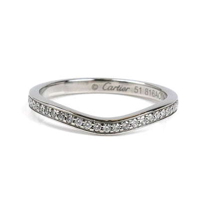 カルティエ バレリーナ カーブ Pt950 プラチナ ダイヤモンド リング サイズ 11