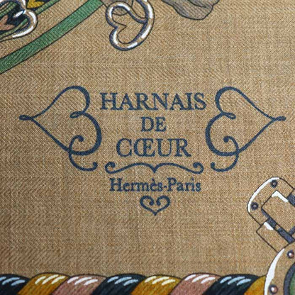 エルメス カレ45ガヴロッシュ HARNAIS DE COEUR シルクカシミヤ スカーフ