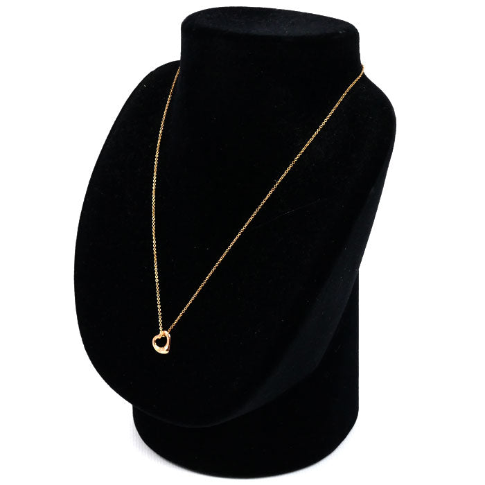 ティファニー オープンハート Au750ピンクゴールド ダイヤモンドネックレス