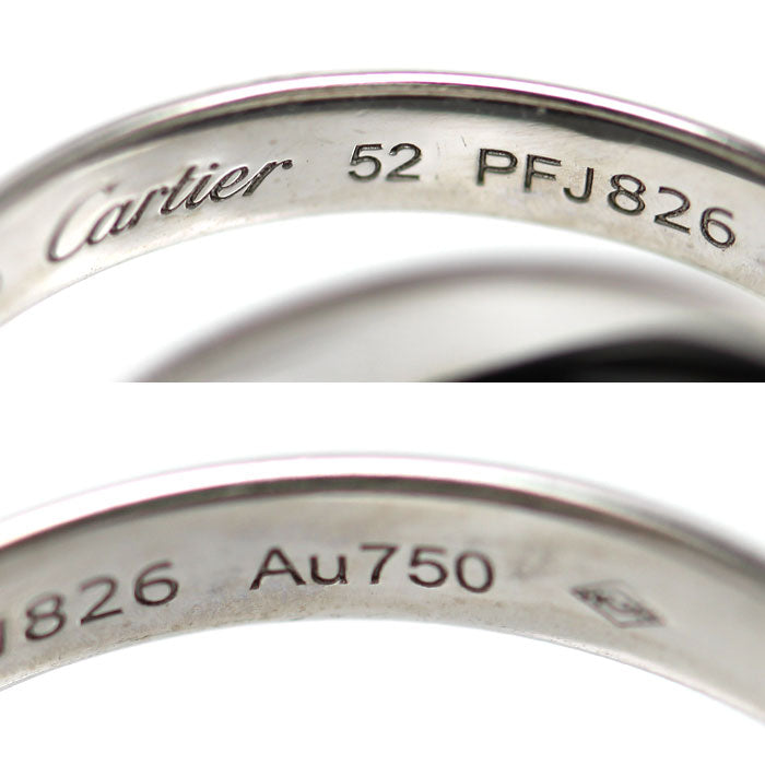 カルティエ トリニティ Au750ホワイトゴールド セラミック リング 52号