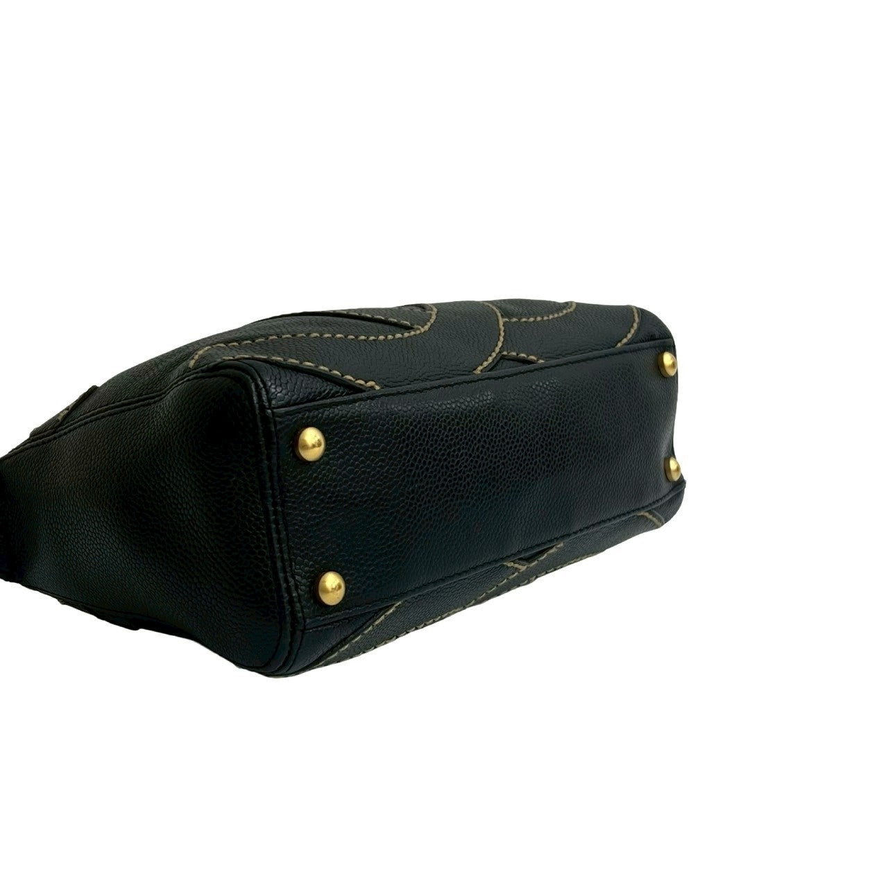 シャネル キャビア レザー ハンドバッグ