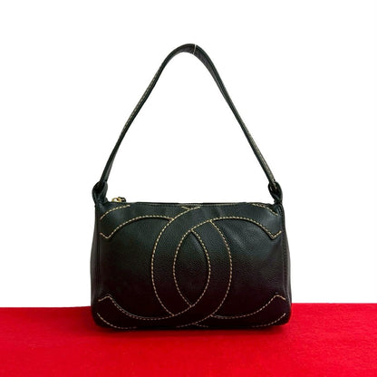 シャネル キャビア レザー ハンドバッグ