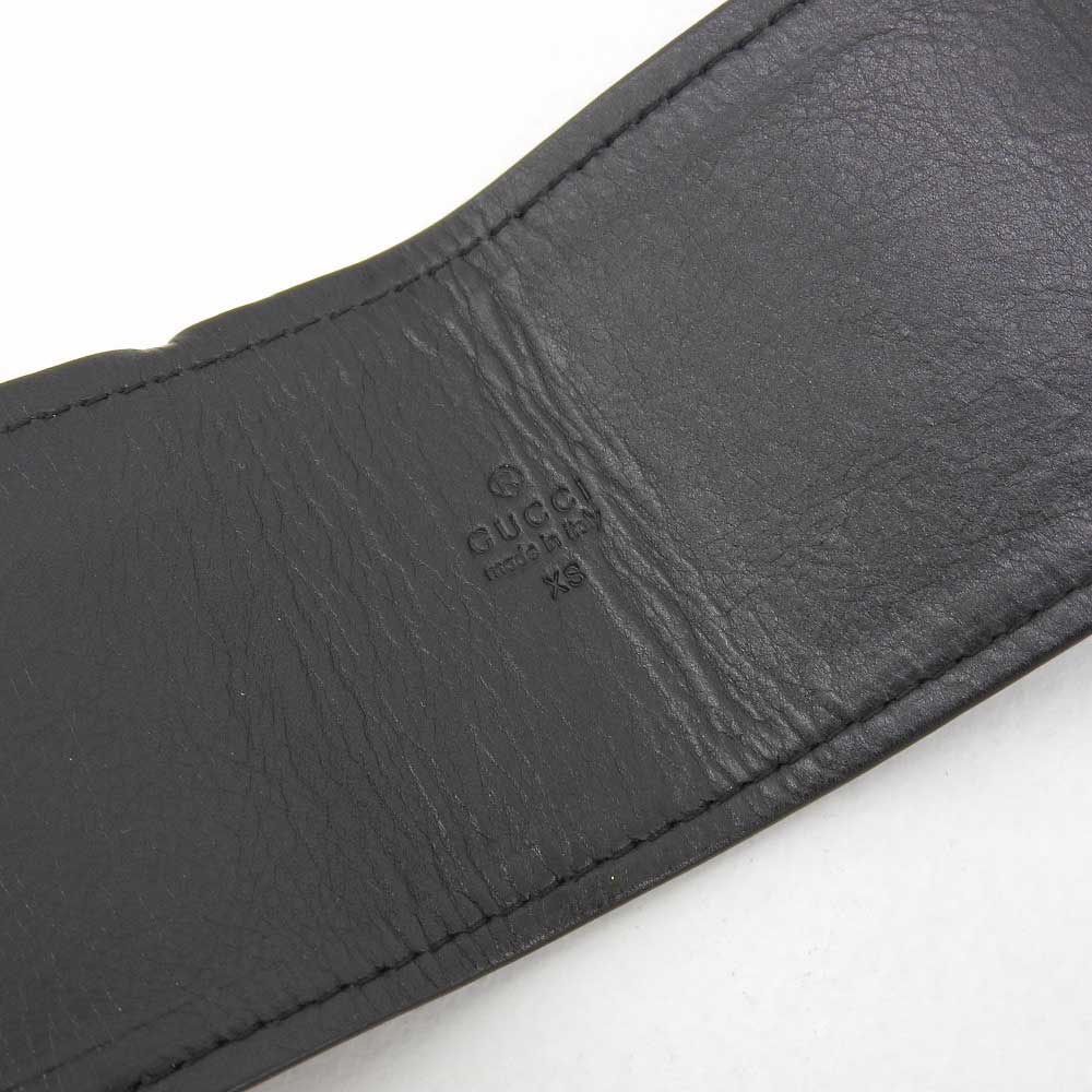 グッチ スエード ワイドベルト ブラック ゴールド XS