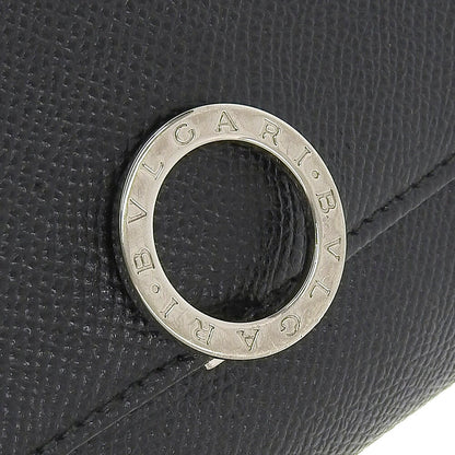 ブルガリ レザー ダブル フック ウォレット ブラック