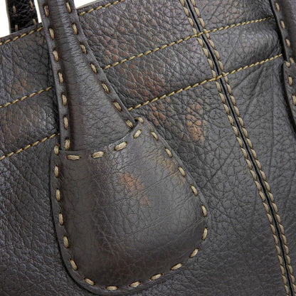 トッズ レザー Dバッグ ハンドバッグ ダークブラウン