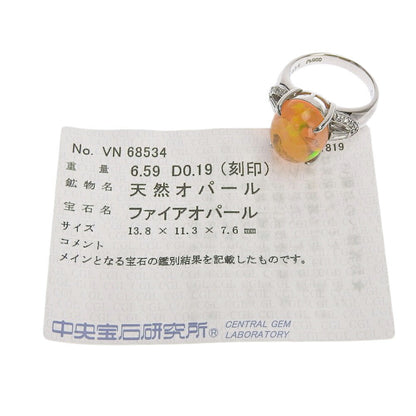 プラチナ Pt900 オパール リング ダイヤモンド付き
