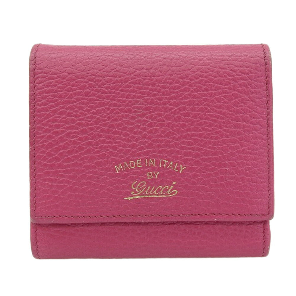 グッチ ピンク レザー 三つ折り財布