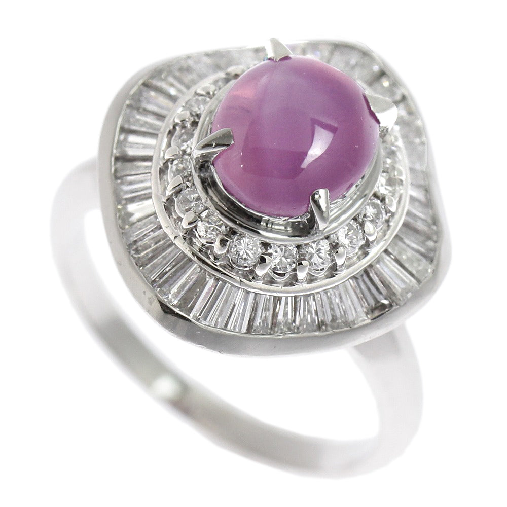 プラチナ パープルスターサファイアリング PT900 3.39ct