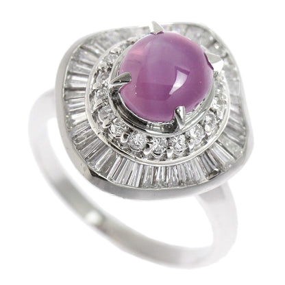 プラチナ パープルスターサファイアリング PT900 3.39ct