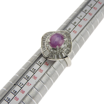 プラチナ パープルスターサファイアリング PT900 3.39ct