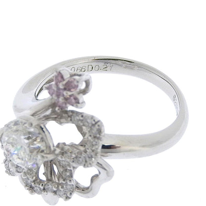 Pt900 ダイヤモンドリング 1.027ct ピンクダイヤ 0.066ct