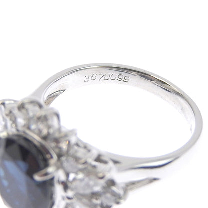 アンティークデザイン Pt850 サファイアリング 3.67ct