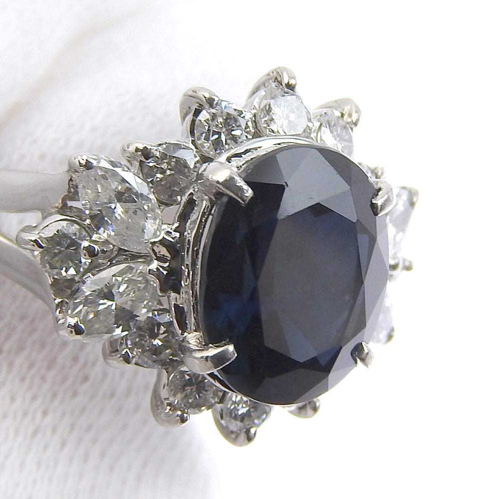 アンティークデザイン Pt850 サファイアリング 3.67ct