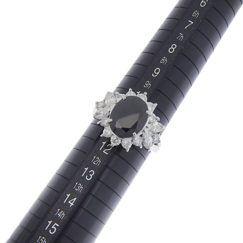 アンティークデザイン Pt850 サファイアリング 3.67ct