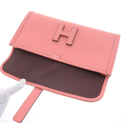エルメス ジジェ エラン 29 クラッチバッグ ピンク 中古
