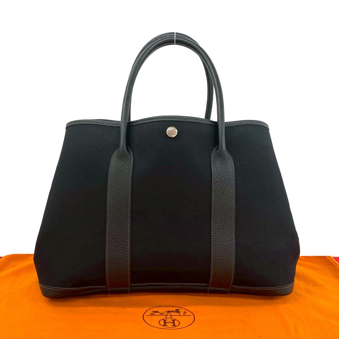 エルメス ガーデンパーティMM トワルオフィシエ ブッフルレザー トートバッグ