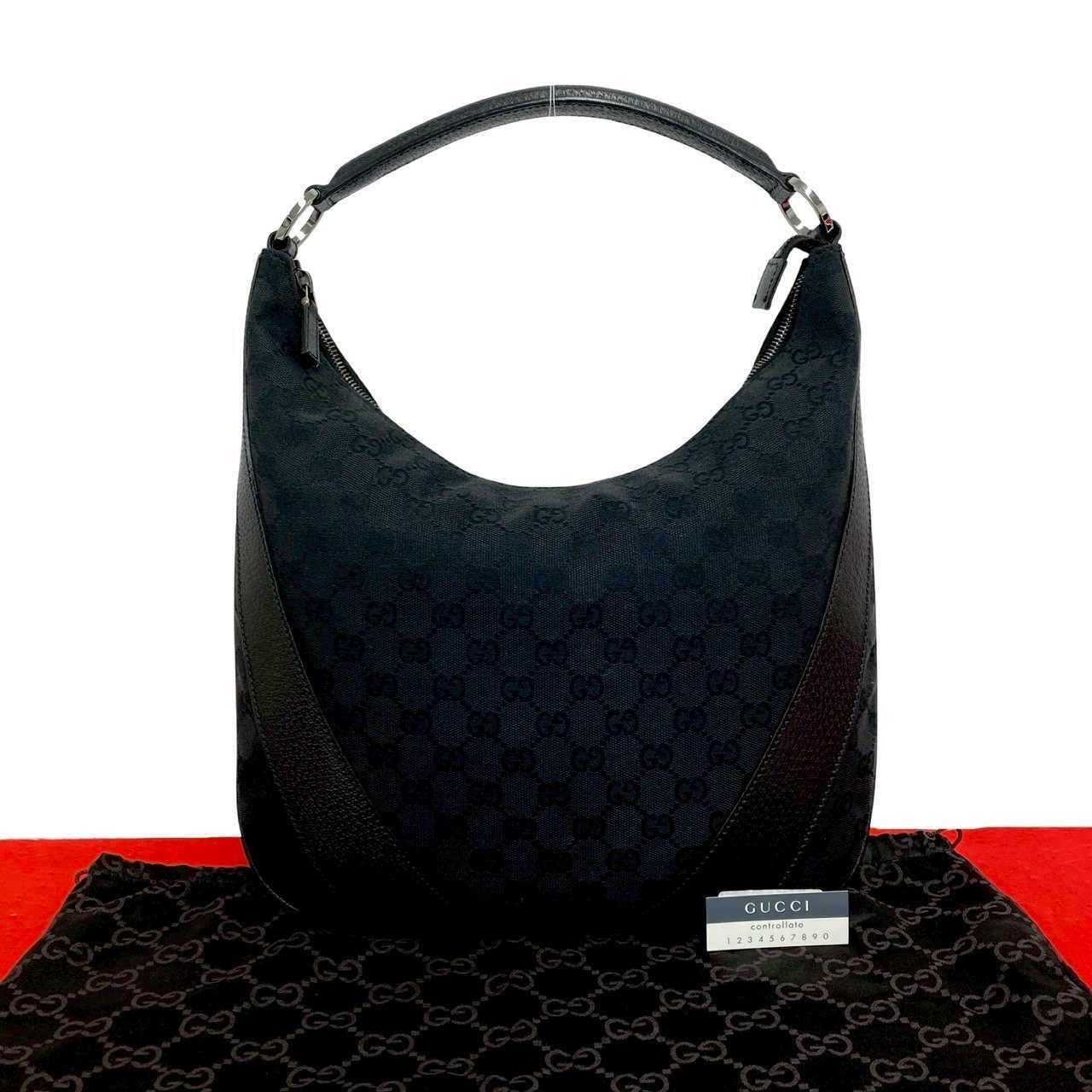 グッチ GGキャンバス レザー ショルダーバッグ