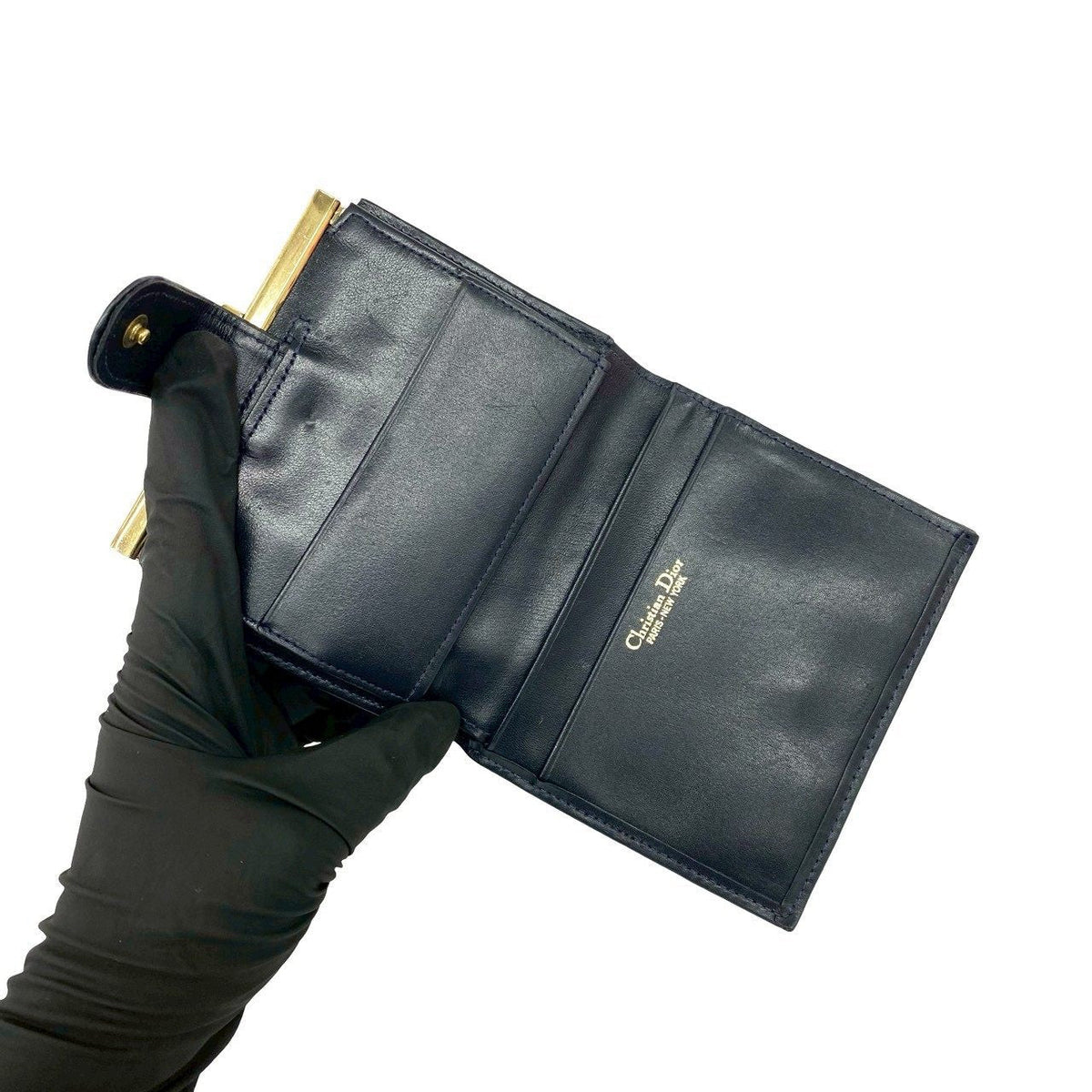 クリスチャンディオール トロッター キャンバス レザー 二つ折り財布