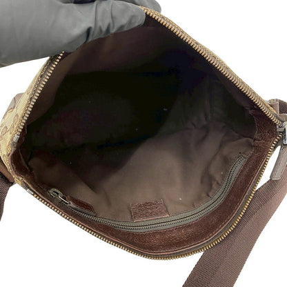 グッチ GGキャンバス レザー ショルダーバッグ