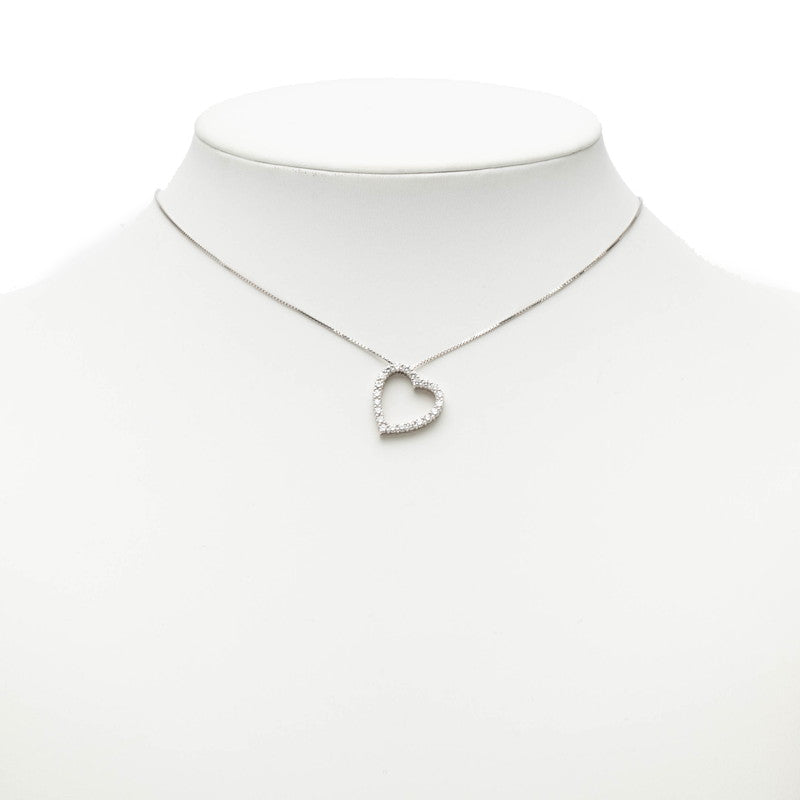 グッチ ハートモチーフ K18WG ダイヤモンドネックレス