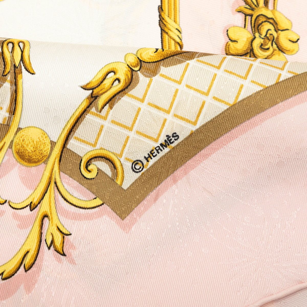 エルメス カレ90 La Cle des Champs シルクスカーフ