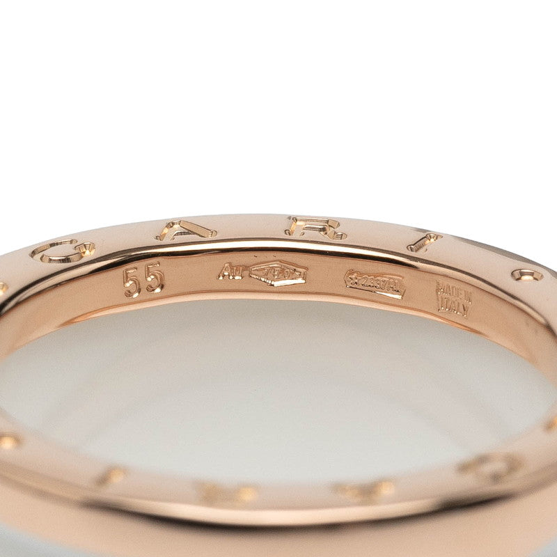 ブルガリ B.zero1 750 ピンク ゴールド ホワイト セラミック リング サイズ 15