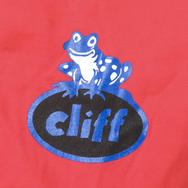 クリフ ロゴ L/S Tシャツ レッド コットン