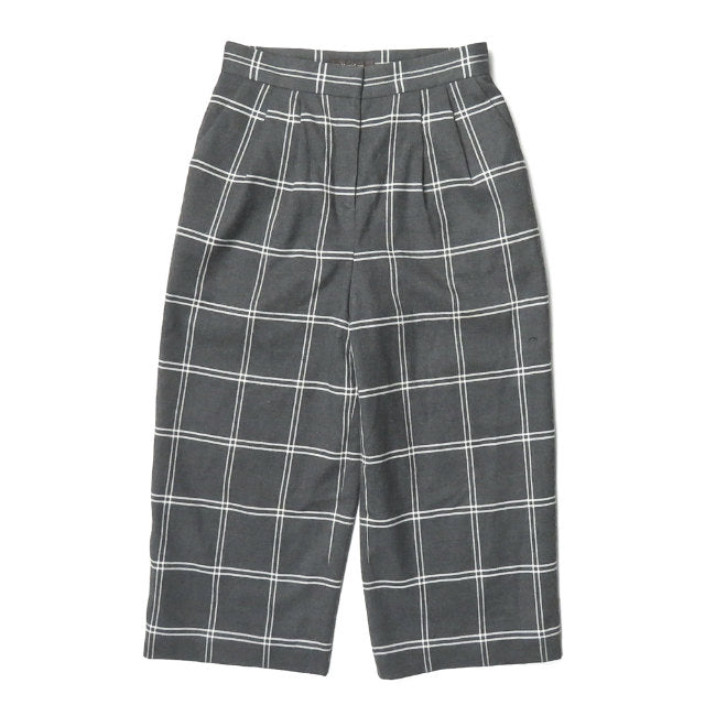 Demi-Luxe BEAMS ウィンドウペーン ワイド クロップド パンツ
