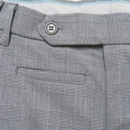 マンド GLEN CHECK TUCK WIDE PANTS ポリエステルレーヨンパンツ