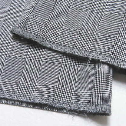 マンド GLEN CHECK TUCK WIDE PANTS ポリエステルレーヨンパンツ