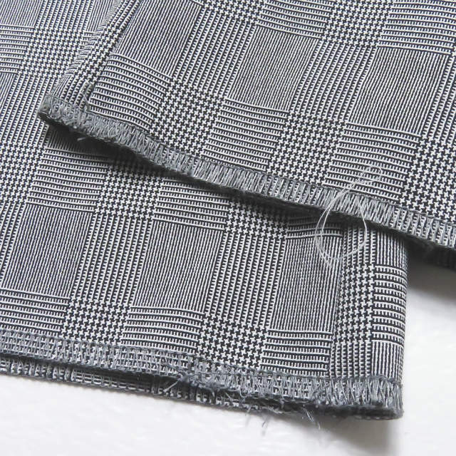 マンド GLEN CHECK TUCK WIDE PANTS ポリエステルレーヨンパンツ