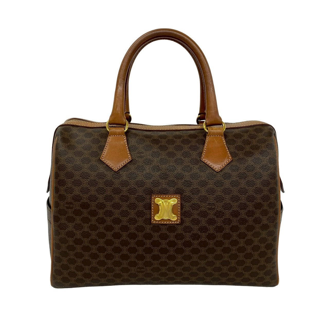 セリーヌ マカダム レザー ハンドバッグ