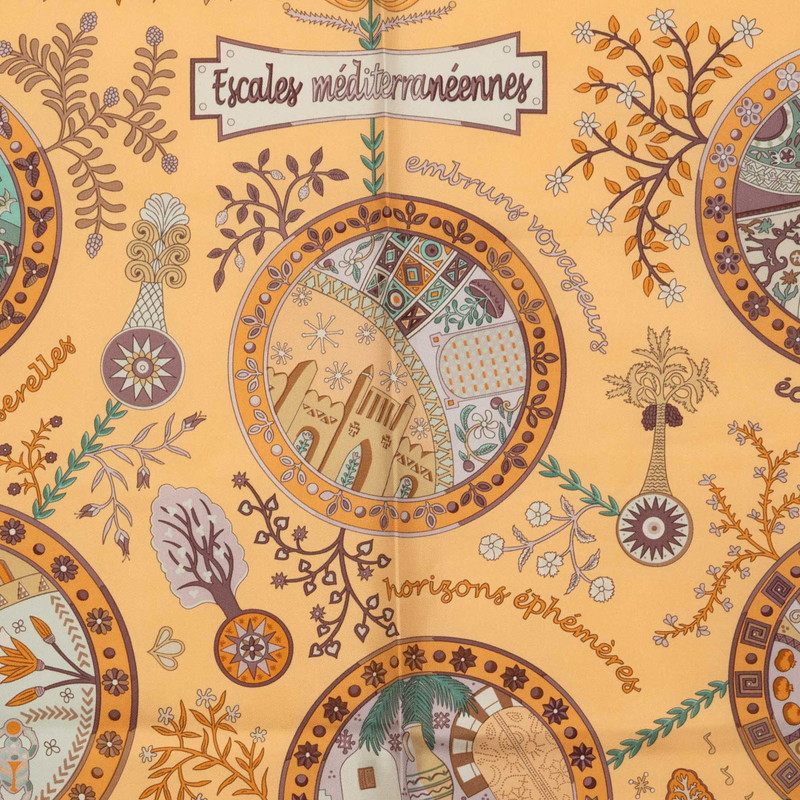 エルメス Escales Mediterraneennes シルク大判スカーフ