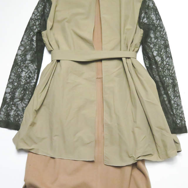 YOSHIYO レース スリーブ レイヤード ワンピース ドレス