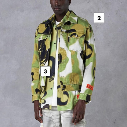 ヘロン プレストン HERON CAMO デニム ジャケット