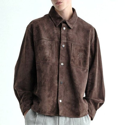 キスニューヨークシティ Suede Apollo Shirt ラムスエードシャツジャケット