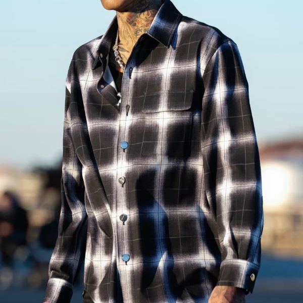 ラストネスト Printed Flannel ポリエステルシャツ