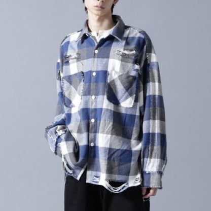 ダンケシェーン FLANNEL DAMAGE SHIRTS BLOCK フランネルシャツ