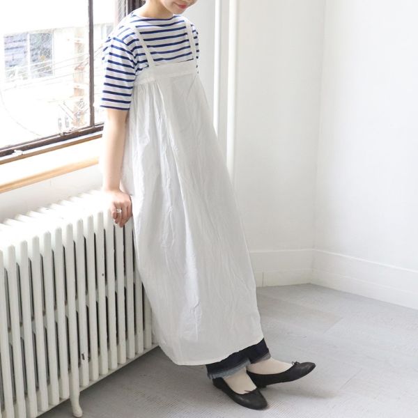ヤーモ Brace Gather Dress コットンワンピース