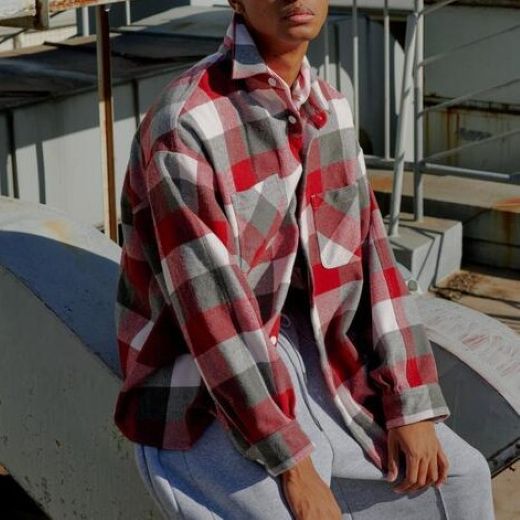ビーオムニボー BLOCK CHECK SHIRTS フランネルシャツ