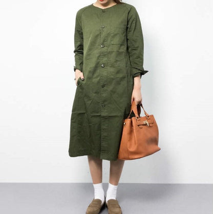 BEAMS BOY オリーブ ミリタリー シャツ ドレス
