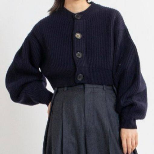 アンスクリア Cropped cardigan ウールカーディガン