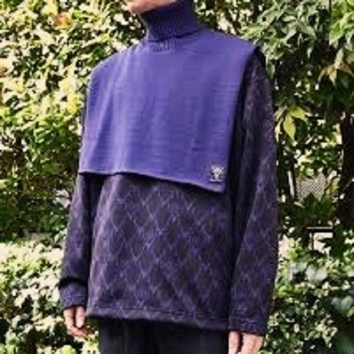 South2 West8 Dickey Turtle Knit ウールアクリルニット