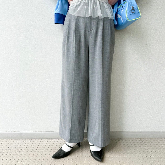 レイビームス 梳毛調ワイドパンツ