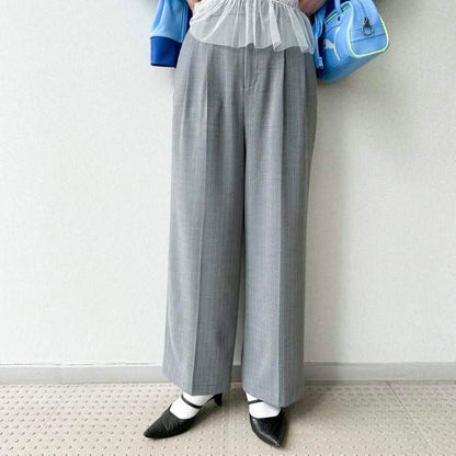 レイビームス 梳毛調ワイドパンツ