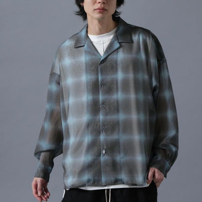 ダンケシェーン OMBRE CHECK MESH ロングスリーブシャツ