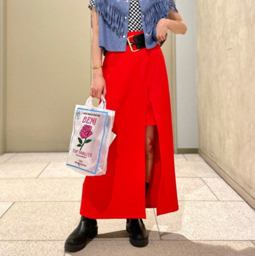 レイビームス サイドスリットロングスカート ポリエステル スカート