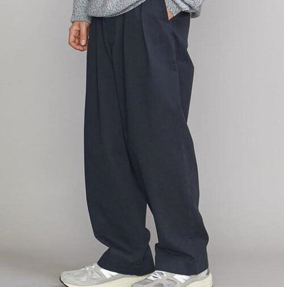 BEAUTY & YOUTH UNITED ARROWS プリーツチノパンツ S ネイビー