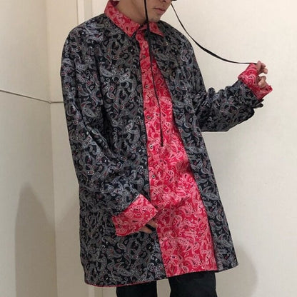 Danke Schon ペイズリー レイヤード コットン シャツ